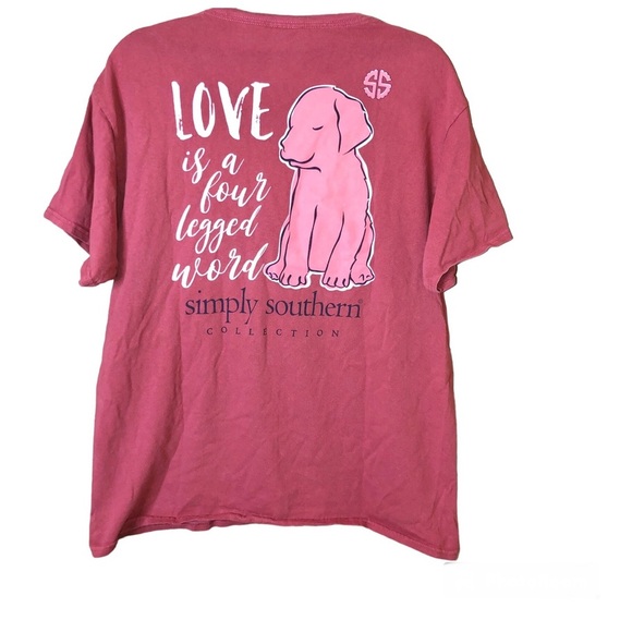 Simply Southern T-Shirt Love Is A Four Legged Word Burgandy Red Size small‎ - Picture 1 of 6